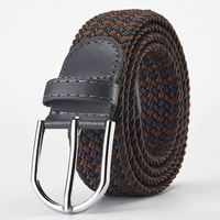 Cinturón Elástico Trenzado de Seda Ajustable de Alta Calidad para Hombre con Extremos Elásticos