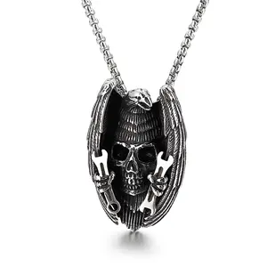 KALEN — pendentif pour hommes, 9 pendentifs en forme d'oiseau, Punk, tête de crâne, bijoux en acier inoxydable