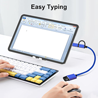 DAJIANG OEM Kabel Adaptor USB 2-in-1 Tipe-C/Micro USB USB 3.0 OTG untuk Komputer, Bahan Nilon, Warna Biru, Terverifikasi TUV