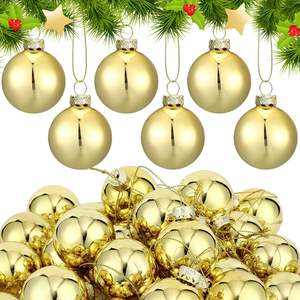 Bola de Navidad de plástico brillante de 4cm-20cm, Bola de Navidad de plástico brillante, bola de Navidad chapada brillante, adornos de árbol - Product Image 1