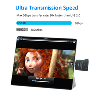 Lecteur de carte USB 3.0 Type C TF, adaptateur OTG, prend en charge la carte TF, transfert de données 5 Gbps pour ordinateur portable, téléphones mobiles, caméra d'action, caméra embarquée, PC