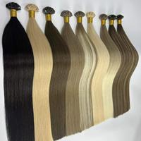 Extensions de cheveux humains à pointe plate en kératine, double épaisseur, en caoutchouc souple européen, qualité supérieure, des meilleurs fournisseurs de cheveux