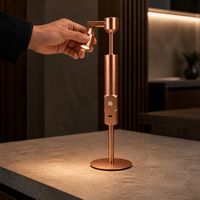 Lámpara de Mesa LED Moderna con Cabezal Giratorio de 360 Grados e Inclinación de 90 Grados, Táctil, Regulable, Inalámbrica, Recargable, para Bar o Restaurante