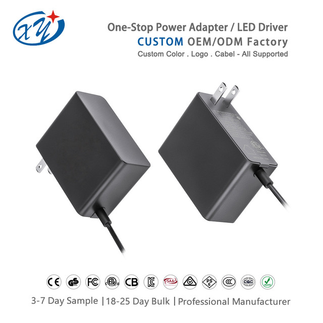 US 2Pin Plug Class 2 Power Unit Wall Mount AC DC Adapter ETL Listed Level VI 1310 Certified OEM Supplier