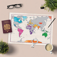 Deluxe haute qualité à gratter carte du monde affiche personnalisée voyage bureau décor à la maison avec amour Style fabriqué à partir de papier
