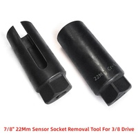 Alat Sensor Oksigen Tugas Berat - Soket Baja Krom Vanadium 7/8" 22mm Lapisan Anti-Korosi Hitam Penggerak 3/8" Universal
