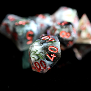 DND nhựa sắc cạnh xúc xắc đặt tay Crafted màu xanh lá cây dương xỉ lá Dungeon & con rồng đa diện xúc xắc đặt xúc xắc RPG-Rừng mê hoặc - Product Image 2