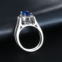 Bague Réversible en Argent 925 avec Pierres Bleues et Blanches en Zircon Cubique – Bijou Unique à Deux Faces en Argent Sterling
