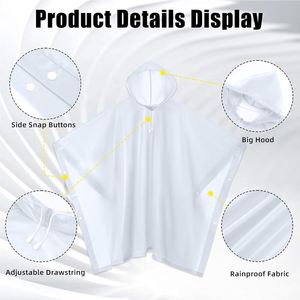 Custom Logo Emergency Transparent Disposable Eco-Friendly Breathable Windproof Quick Dry Lightweight Waterproof Rain Ponchos - Product Image 3