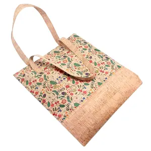 Boshiho fashion ladies eco-friendly cork fabric tote natural handbag light weight vegan crossbody gift hot new pattern cork bag