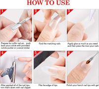 500 pièces/boîte, pointes d'ongles écologiques en ABS, faux ongles, transparents/naturels, pointes d'ongles pour nail art, forme plate, couverture complète, manucure pour les doigts