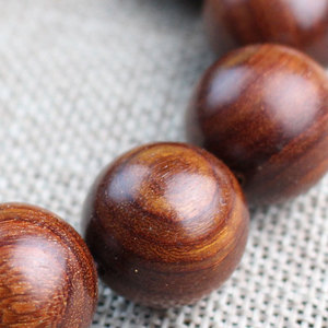 HONGTM Brazilian <b>Red</b> Sandalwood <b>Bracelet</b> 12mm Round Beads Single Strand Ethnic Style Wooden Jewelry for Men Women - Product Image 3