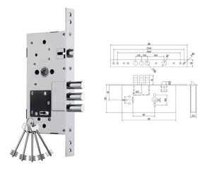 <span class=keywords><strong>Serrature</strong></span> per porte esterne in metallo ad alta <span class=keywords><strong>sicurezza</strong></span>, anti-intrusione, standard russo OEM, con interasse 60 mm, corpo serratura a mortasa 6085. - Product Image 4