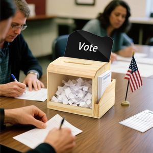 Wooden <b>Suggestion</b> <b>Box</b> With Acrylic Panel Lockable Storage <b>Box</b> For Donations And <b>Suggestions</b> - Product Image 2