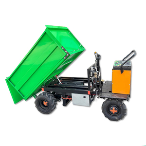 Chariot à benne basculante électrique à trois roues, en acier jaune thermolaqué, véhicule utilitaire industriel mobile, chariot motorisé 1500W - Product Image 6
