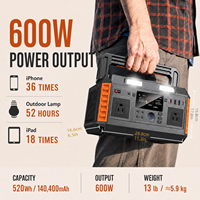 Station d'alimentation portable d'urgence à ondes sinusoïdales pures, avec charge sans fil MPPT, affichage LED, BMS et Type-C, directement de l'usine (OEM/ODM)