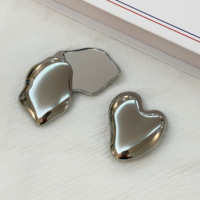 Miroir Pliable en Métal Personnalisé en Forme de Cœur Irrégulier, Portable en Alliage de Zinc, Petit Miroir Artisanat, Cadeau Promotionnel Moderne