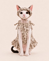 Robe florale douce pour chat avec ourlet à volants, série Hamolly, bonnet assorti confortable, accessoire photo léger, tenue pour animal de compagnie