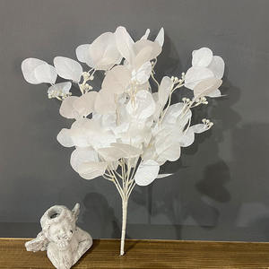 Manojo de plantas artificiales Hojas de manzana Seda 9 ramas Manojo de eucalipto con fruta para decoración del hogar - Product Image 3