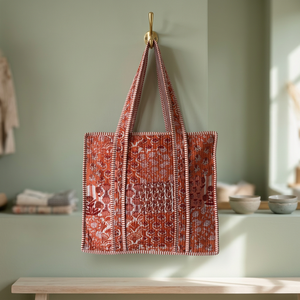 Sac fourre-tout coloré à fleurs pour femme, imprimé à la main, écologique, style vintage, fermeture éclair, qualité professionnelle, 18x16 - Product Image 3