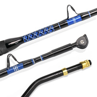 Canne à pêche en mer profonde 130 lb, action ultra-rigide, en fibre de verre, pour gros gibier, pêche en eau salée, thon, requin, canne à pêche à la traîne