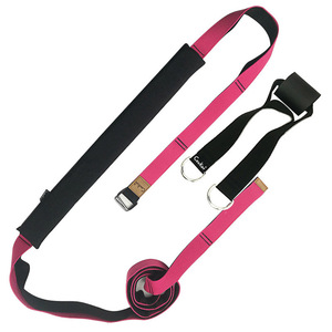 Ceinture de yoga pour étirements et flexions avec corde réglable pour la danse et la pratique du yoga – Rose, bleu, vert, rouge rosé - Product Image 3