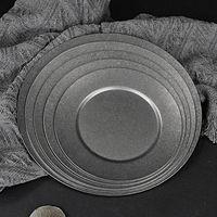 Plateau rond en acier inoxydable 304 de style coréen Chenfan, motif flocon de neige doré, plat en acier inoxydable pour la maison et les restaurants