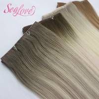 Extensions de cheveux blondes méchées à bandes adhésives, qualité supérieure, cheveux humains Remy, extensions à bandes adhésives InasHair