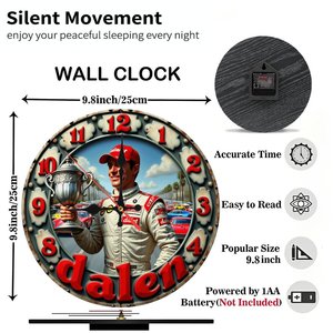 Round Wooden Wall <b>Clock</b> 25x25Cm Quiet Movement Home Decor Study Room <b>Clock</b> - Product Image 2