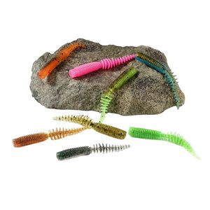 En gros 10 pièces/sac 1.2g 6cm flottant ver appât avec <span class=keywords><strong>sel</strong></span> et poisson Tpe artificiel doux leurres de pêche - Product Image 1