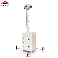 Torre CCTV Cúbica Compacta con Mástil de 6m, Cuerdas Antiviento y Cámaras Opcionales para Vigilancia