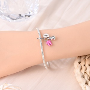 Explosiones europeas americanas Día DE LA MADRE Madre Hija Flores de Acción de Gracias Collar de piedra natural de plata 925 para mujer DIY - Product Image 4