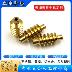 Custom <b>Worm</b> Gear Nonstandard CNC Machined Brass <b>Worm</b> Shaft For Transmission Parts Motor Accessories - Product Image 5