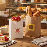 Bolsas de Papel Kraft Personalizadas, Bolsas de Papel para Alimentos, Bolsas de Papel para Pan, Bolsas de Papel Promocionales, Logotipo Personalizado Disponible, Directo de Fábrica