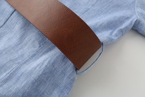 Vestido Camisero Personalizado 2026 para Mujer, Versátil, con Mangas Abullonadas, Cuello Solapa, Cinturón, Manga Corta, Botones al Frente, OEM/ODM por Fábrica China, Estilo Vintage - Product Image 6