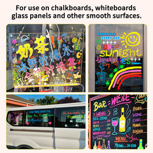 Pena Kaca Cair 47 Warna yang Dapat Dihapus, Tinta Berbasis Air Impor, Pena Spidol Kapur Cair 5MM untuk Sekolah - Product Image 5