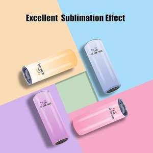 Lot de 25 gobelets de sublimation de 20 oz, en acier inoxydable à double paroi, fins et droits, vierges, avec couvercle et paille - Product Image 4