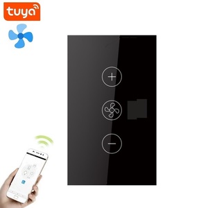 Công tắc quạt tốc độ WiFi thông minh Quạt trần Bộ điều khiển độ sáng Bảng điều khiển cảm ứng 10A RF433 Ứng dụng điều khiển bằng giọng nói Màn hình <span class=keywords><strong>LCD</strong></span> - Product Image 1