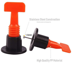 Kits de système de nivellement de carreaux réutilisables, 50 pièces, outil en plastique pour panneaux de sol et de murs, en céramique - Product Image 4