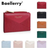 BAELLERRY dompet pendek ramping wanita, dompet koin wanita, dompet ritsleting tempat kartu Mujer