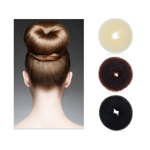 Vente en gros de chignonnes faciles à faire pour femmes, grandes et petites, en mousse éponge et nylon, pour le coiffage des cheveux - Product Image 1