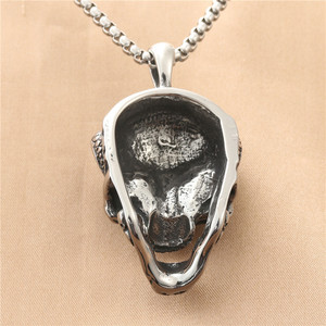Yunnique – collier avec pendentif tête de mort en acier inoxydable pour hommes, Design géométrique rétro, 190138 - Product Image 2