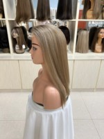 Perruques de cheveux humains vierges 100% premium, pré-épilées, base en soie 7*8, toppers juifs en cheveux humains vierges bruts