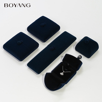Boîte à bijoux de luxe Boyang, élégante, à double ouverture, en velours, pour collier, boucles d'oreilles, pendentif, bague, emballage cadeau
