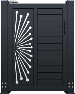 Puerta de entrada <span class=keywords><strong>Bania</strong></span> Ogrodowa y puerta lateral de jardín de aluminio, Puerta peatonal de corte por láser - Product Image 3