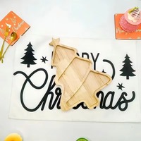Kerstboomvormig dienblad van acaciahout, gepersonaliseerd gescheiden snackplateau voor feestelijke snacks, fruit & hapjes