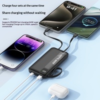 Batterie externe portable ultra-mince 10000 mAh 22,5 W PD à charge rapide, station de charge 66 W pour téléphones portables, iPhone et ordinateurs portables
