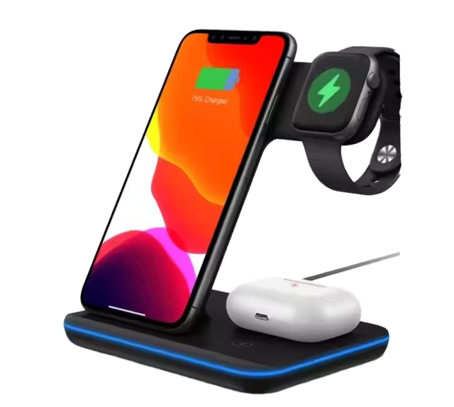 New Model 3 in 1 15w Fast Charge Wireless Charger Stand Wireless Charging Multifuncion Station for iPhone 17 16 15 Pro Max