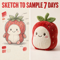 Jouets en peluche fraise personnalisés OEM ODM, lapin en peluche à oreilles de fraise, vente en gros