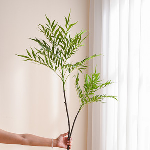 Plante artificielle en soie, feuille de saule, branche unique, haute simulation, ornements et décorations - Product Image 2